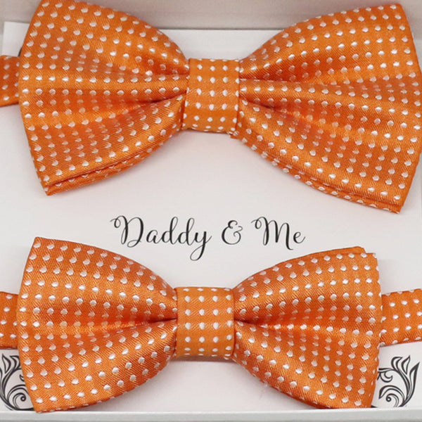 Orange Bow tie set for daddy and son, Daddy me gift set, Grandpa and me, Father son matching, Toddler bow tie, daddy me bow tie gift