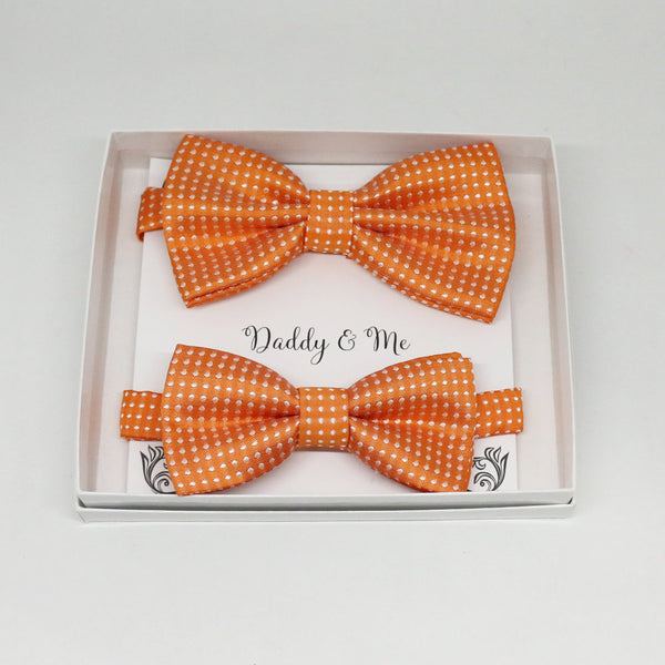 Orange Bow tie set for daddy and son, Daddy me gift set, Grandpa and me, Father son matching, Toddler bow tie, daddy me bow tie gift
