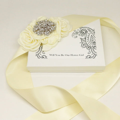 Lemon rose with diamond Flower Sash, Flower girl sash belt, Satin sash, Flower belt, Wedding Sash belt, Bridesmaid Sash