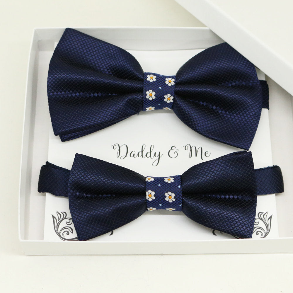 Navy Bow tie set for daddy and son, Daddy and me gift set, Grandpa me, Some thing blue, Toddler bow tie, daddy me bow tie gift, Flower bow
