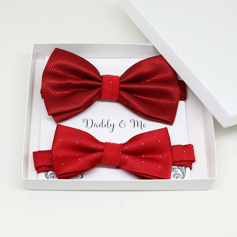Red Bow tie set for daddy and son, Daddy and me gift set, Grandpa and me, Father son matching, Toddler bow tie, daddy and me bow tie gift