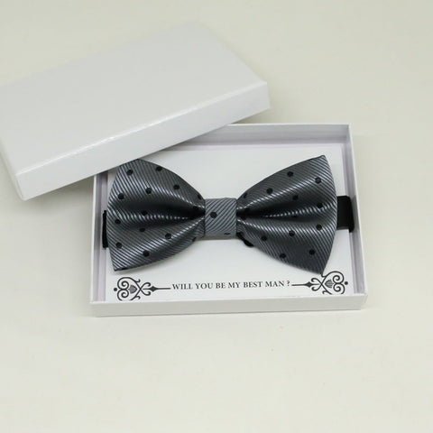 Charcoal black bow tie, Best man request gift, Groomsman bow tie, Man of honor gift, Best man bow tie, best man gift, man of honor request