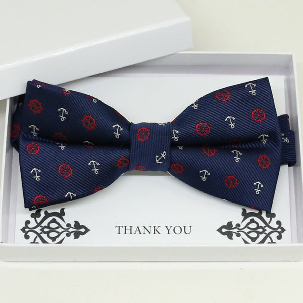 Anchor Navy bow tie, Best man request gift, Groomsman bow tie, Man of honor gift, Best man bow tie, best man gift, man of honor request bow