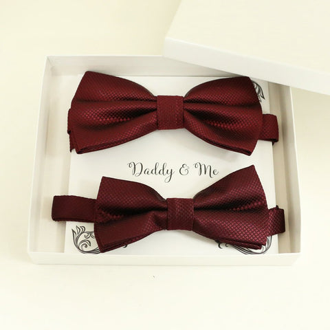Burgundy Bow tie set for daddy and son