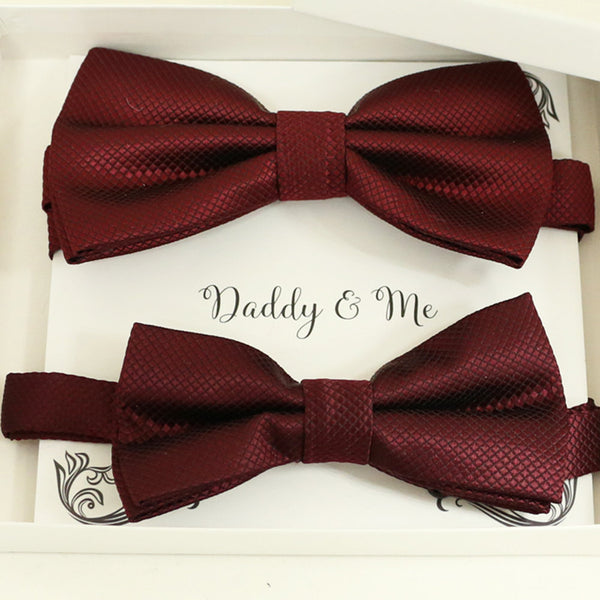 Burgundy Bow tie set for daddy and son