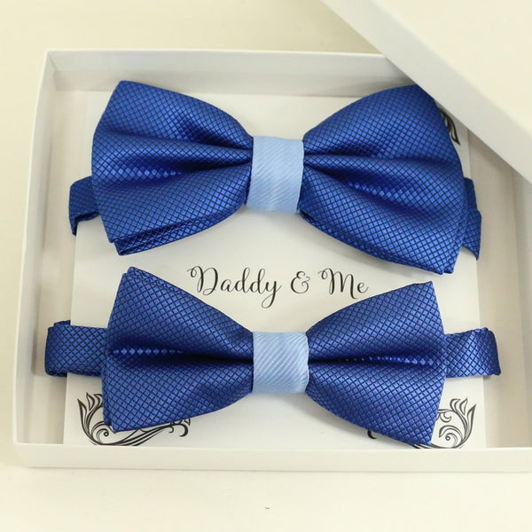 Royal blue Bow tie set for daddy and son, Daddy me gift set, Grandpa and me, Father son matching, Toddler bow tie, Some thing blue, Blue bow