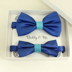 Royal blue Bow tie set for daddy and son, Daddy and me gift set, Grandpa and me, some thing blue, Toddler bow tie, daddy and me bow tie gift