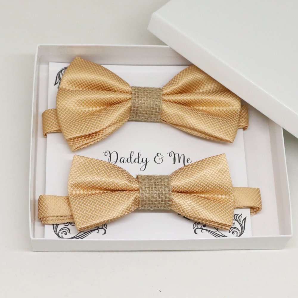 Champagne burlap Purple Bow tie set for daddy and son, Daddy me gift set, Grandpa and me, Father son matching, Toddler bow tie, daddy me bow