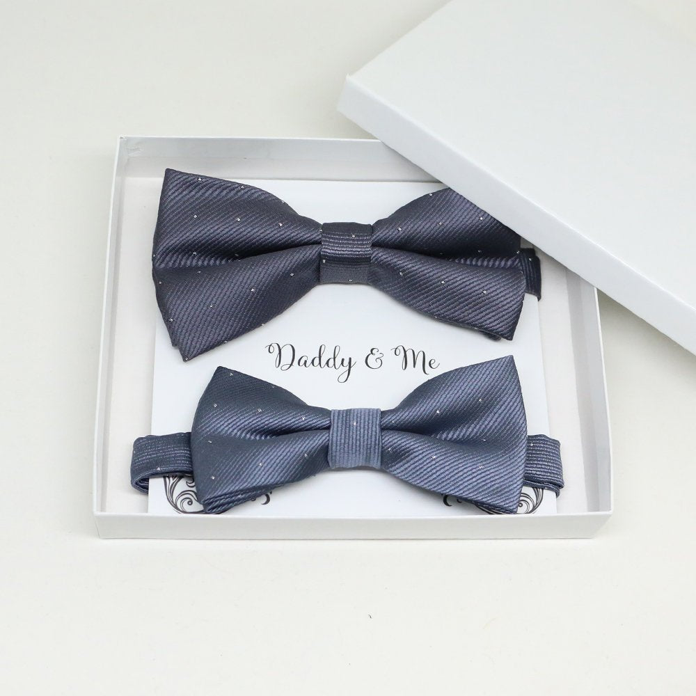 Charcoal Bow tie set for daddy and son, Daddy me gift set, Grandpa and me, Father son matching, Toddler bow tie, daddy me bow tie gift