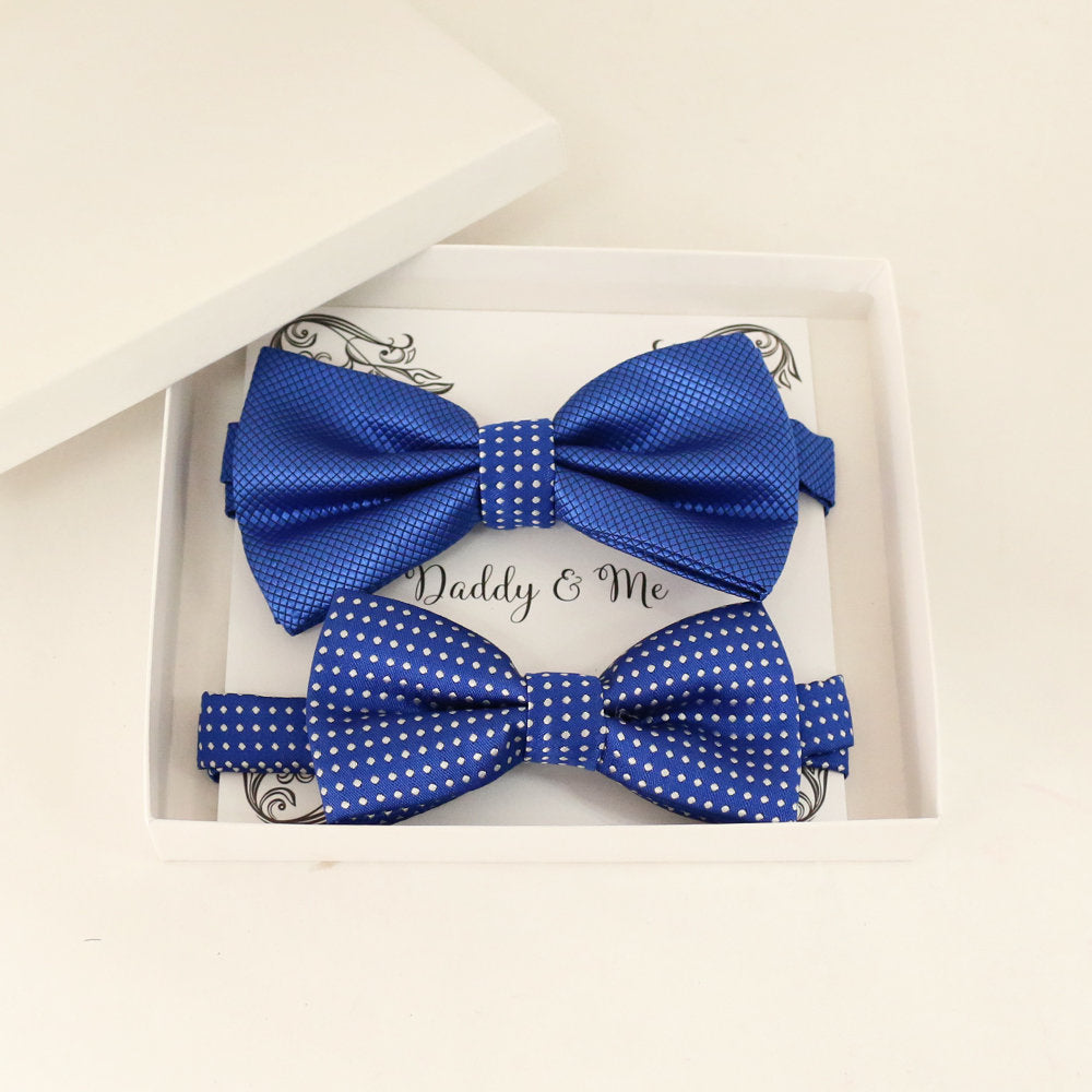 Royal Blue Bow tie set for daddy and son, Daddy me gift set, Grandpa me, Father son matching, Toddler bow, daddy and me bow, Some thing blue