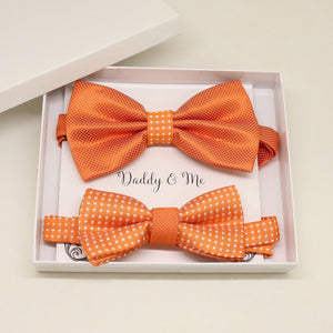Orange Bow tie set for daddy and son, Daddy me gift set, Grandpa and me, Father son matching, Toddler bow tie, daddy me bow tie, wedding