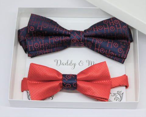 Navy red Bow tie set for daddy and son, Daddy me gift set, Grandpa and me, Father son matching, Toddler bow tie, daddy me bow tie gift