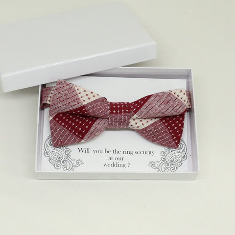 Plaid red bow tie, Best man request gift, Groomsman bow tie, Man of honor gift, Best man bow tie, best man gift, man of honor request bow