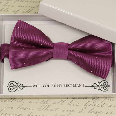 Magenta bow tie, Best man request gift, Groomsman bow tie, Man of honor gift, Best man bow tie, best man gift, man of honor request, thanks