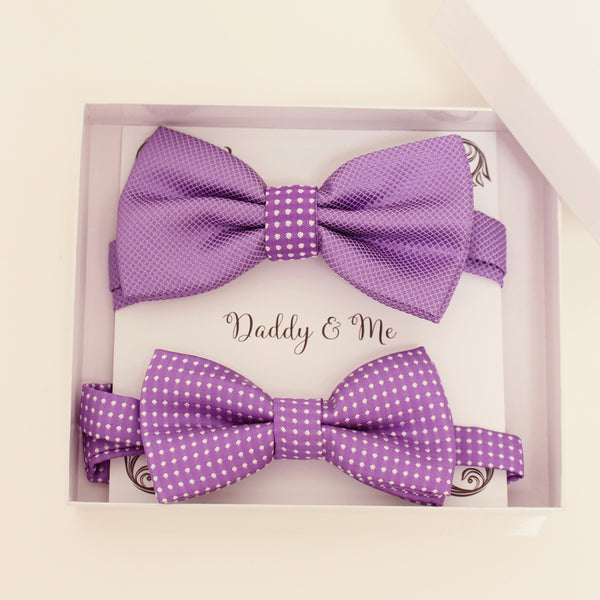 Lavender Bow tie set for daddy and son, Daddy and me gift set, Father son matching, lavender kids bow, daddy me bow tie, handmade gift