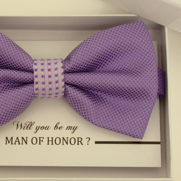 Lavender bow tie, Best man request gift, Groomsman bow tie, Man of honor gift, Best man bow tie, man of honor, Lavender wedding, handmade