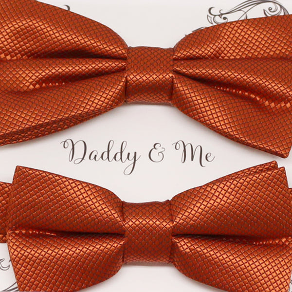 Rust Bow tie set for daddy and son, Daddy me gift set, Grandpa and me, Father son matching bow, Rust bow tie for kids, Rust wedding theme
