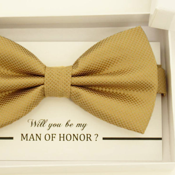 Pale Gold bow tie, Best man gift , Groomsman bow tie, Man of honor gift, Best man bow tie, best man gift, man of honor request