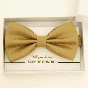 Pale Gold bow tie, Best man gift , Groomsman bow tie, Man of honor gift, Best man bow tie, best man gift, man of honor request