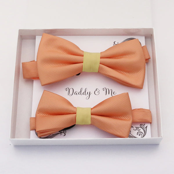 Peach Bow tie set daddy son, Daddy and me gift, Grandpa and me, Father son matching, Kids bow tie, Kids adult bow tie, High quality