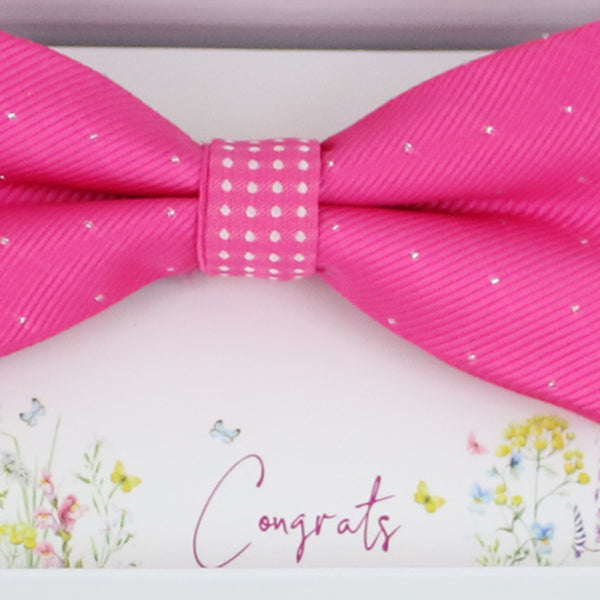 Hot pink bow tie, Best man request gift, Groomsman bow tie, Congrats, Thank you, Best man bow tie, man of honor, Hot pink bow, Birthday gift