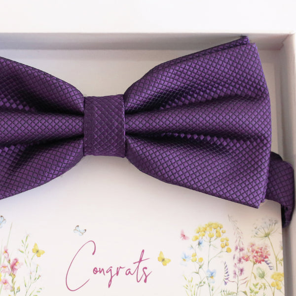 Purple bow tie, Best man request gift, Groomsman bow tie, Ring Bearer bow tie, Man of honor gift, baby announcement, toddler bow