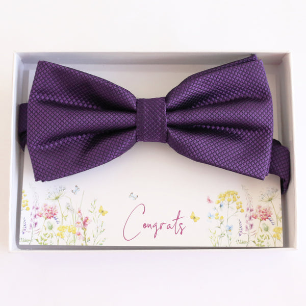 Purple bow tie, Best man request gift, Groomsman bow tie, Ring Bearer bow tie, Man of honor gift, baby announcement, toddler bow