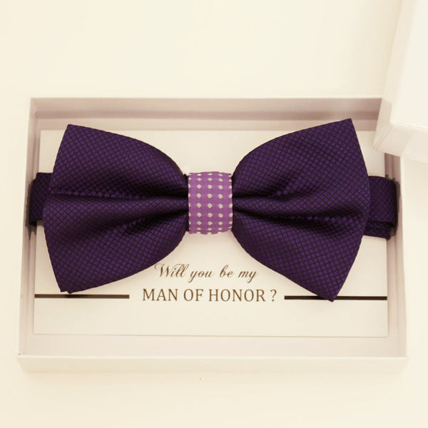 Purple bow tie, Best man gift , Groomsman bow, Man of honor gift, Best man bow, best man gift, man of honor bow, Kids bow tie, ring bearer