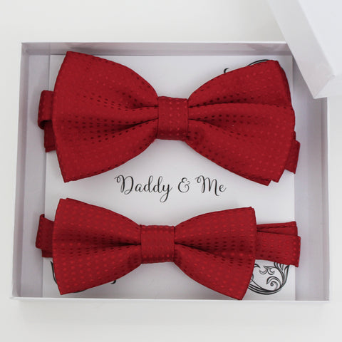 Red Polka dots Bow tie set for daddy and son, Daddy and me gift set, Grandpa and me, Father son matching, Toddler bow tie, daddy and me bow tie gift