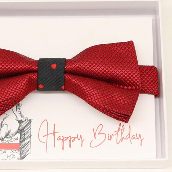 Red bow tie Best man Groomsman Man of honor ring bearer request gift, Kids adult bow, Adjustable Pre tied High quality, Birthday
