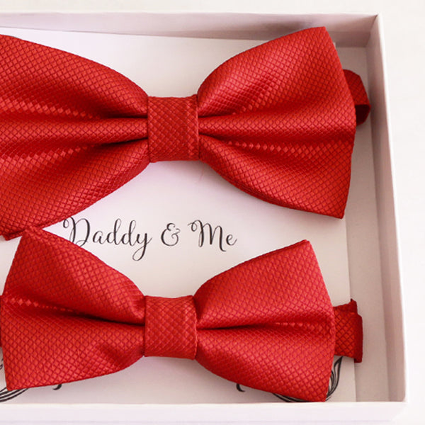 Red Bow tie set for daddy and son, Daddy me gift set, Grandpa and me, Father son matching, Toddler bow tie, daddy me bow tie gift