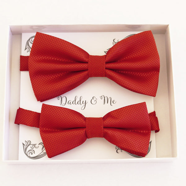 Red Bow tie set for daddy and son, Daddy me gift set, Grandpa and me, Father son matching, Toddler bow tie, daddy me bow tie gift