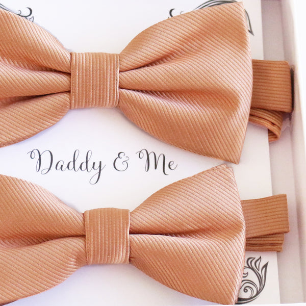 Rose gold Bow tie set daddy son, Grandpa and me, Father son matching, adult kids bow tie, high quality, Adjustable pre tied, Christmas gift