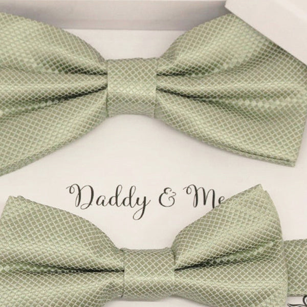 Sage green Bow tie set for daddy and son, Daddy me gift set, Grandpa and me, Father son matching, Toddler bow tie, daddy me bow tie gift