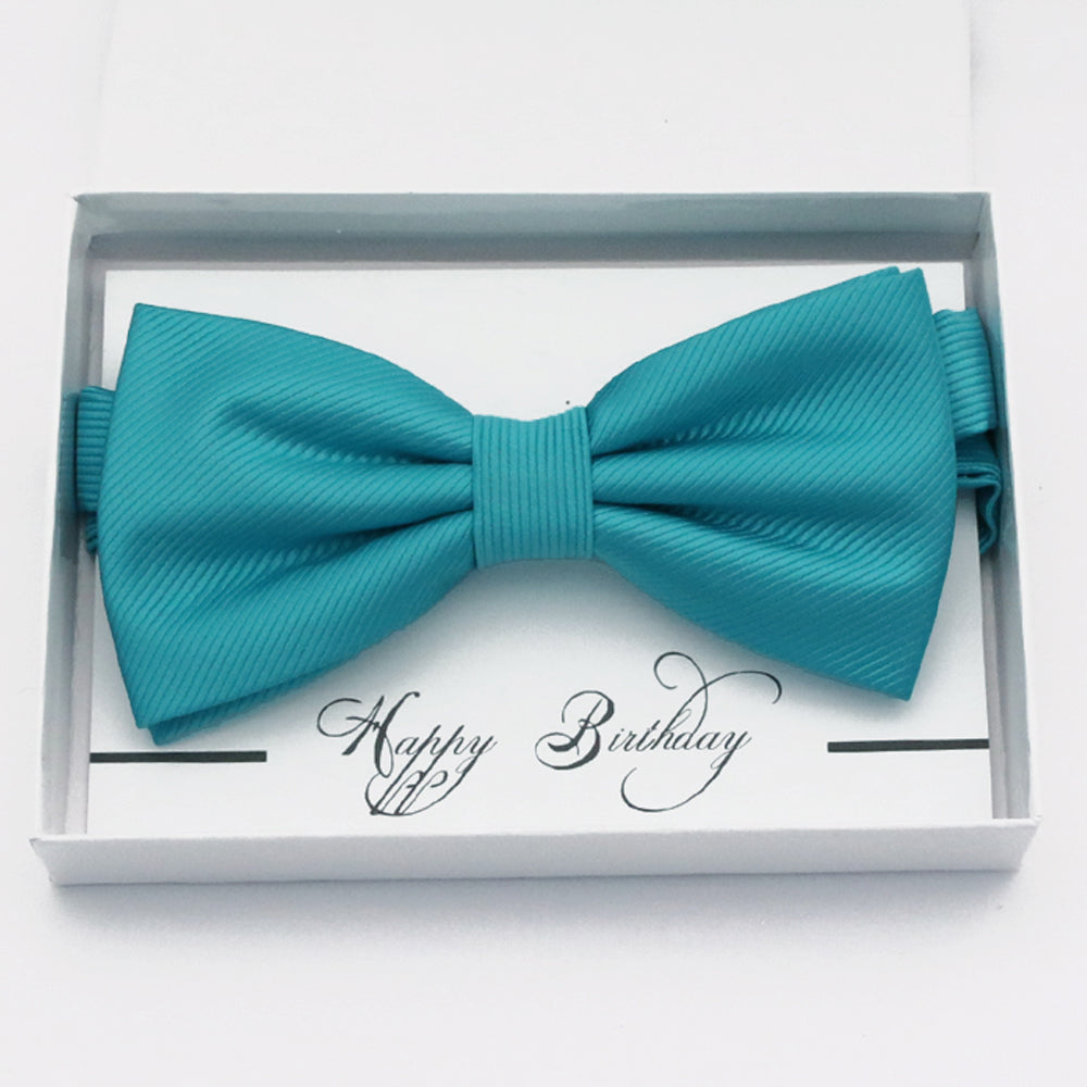 Turquoise blue bow tie Best man Groomsman Man of honor ring bearer request gift, Kids adult bow, Adjustable Pre tied High quality, Birthday Congrats
