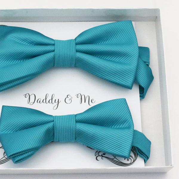 Turquoise blue Bow tie set daddy son, Daddy and me gift, Grandpa and me, Father son matching, Kids bow tie, Kids adult bow tie, High quality