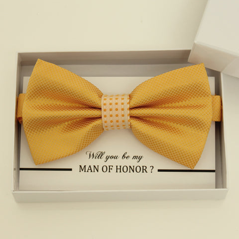 Yellow bow tie, Best man request gift, Groomsman bow tie, Man of honor gift, Best man bow tie, man of honor, Thank you, Yellow bow tie